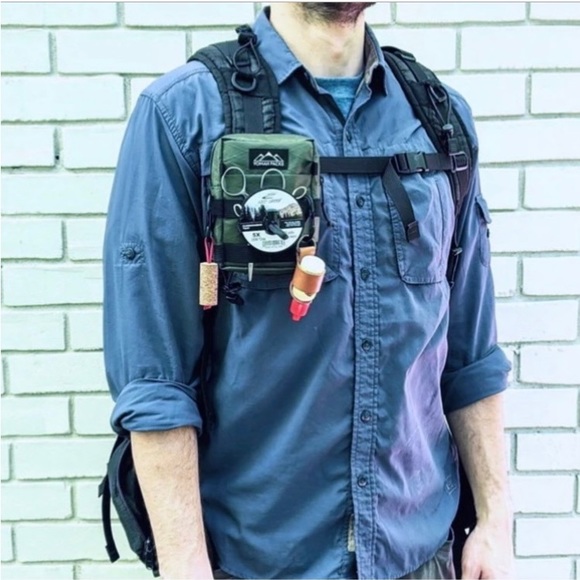 Set of ( 2 ) Yonah Packs Minimalist Tenkara Gear  Simple Pack - Dark Olive - Picture 2 of 7